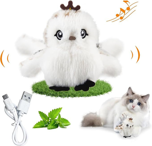 Gigwi Flapping Bird Cat Toys Lifelike Sandpiper Chirp Tweet Interactive Cat Toy, Rechargeable Cat Toy For Bored Indoor Cat, Automatic Cat Toy Best Gift For Birthday, Thanksgiving, Christmas, New Year