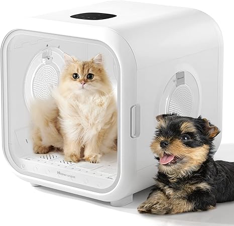 HomeRunPet Cat Dryer, 360° Efficient Automatic and Quiet Box with Smart Temperature Control, Ideal for Small Dogs (50L Drybo Plus Pet Dryer Box