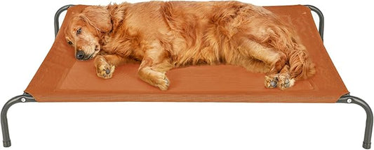 FurHaven Elevated Pet Cots - Cooling & Breathable Nylon Mesh Hammock for Large Dogs/Easy-to-Assemble / / Durable and Reinforced/Perfect for Rest & Relaxation Outdoors - Terracotta Red, Large