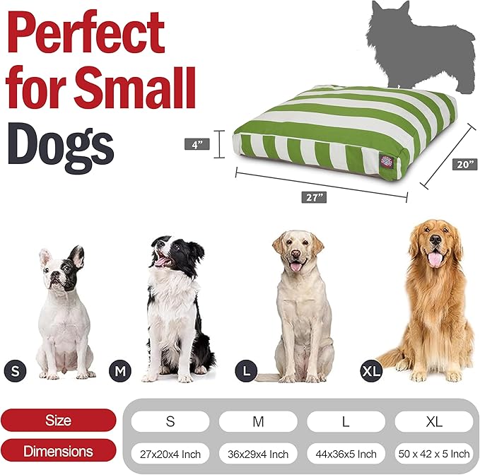 Majestic Pet Rectangle Small Dog Bed Washable – Non Slip Comfy Pet Bed – Dog Crate Bed with Removable Washable Cover – Dog Kennel Bed for Sleeping - Dog Bed Small Breed 27x20x4 Inch – Sage Green