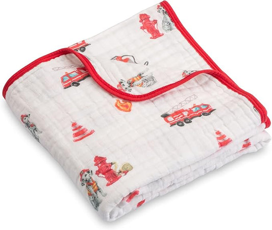 LollyBanks Muslin Baby Blanket 100% Cotton, Muslin Quilt Lightweight, 6 Layers Baby Blankets 47"x 47", Toddler Blanket for Boy and Girl, Nursery Receiving Blankets Baby Essentials (Dogs Print)