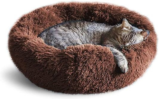 Whiskers & Friends Cat Bed, Cat Beds for Indoor Cats Washable, Small Dog Bed Calming Pet Bed, Cat Beds & Furniture, Large Cat Bed, Kitty Kitten Bed