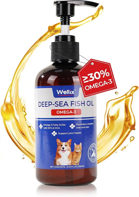 Omega 3 Fish Oil for Dogs, Better Than Salmon Oil for Dogs, Dog Fish Oil Supplement, Pet Skin and Coat Supplement, Promotes Heart, Joint & Immune Health, EPA & DHA