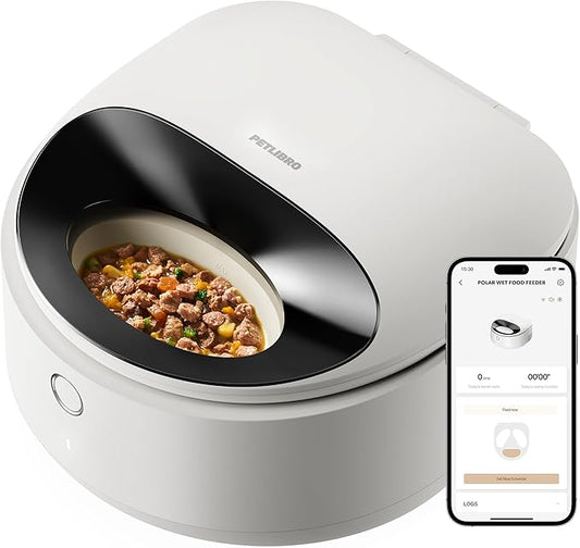 PETLIBRO Automatic Cat Feeder Wet Food Refrigerated New Upgraded APP Control,3 Days Freshness 3 Meals,Semiconductor Cooling&Quick Chills Wet Food Dispenser,Polar WiFi Timed Auto Pet Feeder for Cat Dog