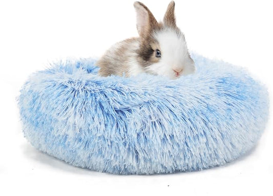 Hamster Bed Cute Blue and White Warm Cushion for Small Animal - Comfortable Sleep Mat Pad for Guinea Pigs/Hedgehog/Squirrel/Mice/Rats/Chinchilla Nest House 11.8 inch