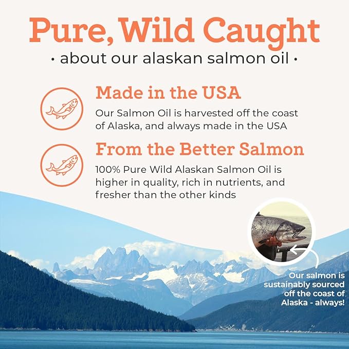 VetPro Complete Pure Wild Alaskan Salmon Oil Supplement for Dogs & Cats, 16 Ounces, Omega 3 & 6 Liquid Fish Oil, EPA + DHA Fatty Acids, Coat & Joint Support, Helps Dry Skin & Allergies, Add to Food