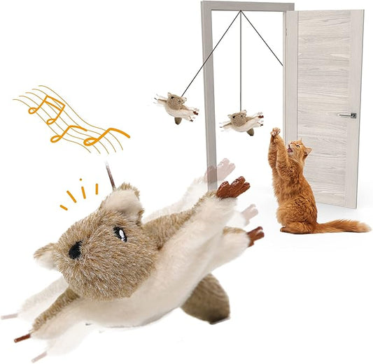 Cat Toys for Bored Indoor Cats, Cat Bat Wings with Catnip for Cats, USB Rechargeable Motion Activated Kitten Toys, Interactive Flapping and Chirping Mouse Cat Toy