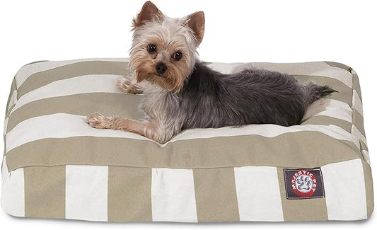 Majestic Pet Rectangle Small Dog Bed Washable – Non Slip Comfy Pet Bed – Dog Crate Bed with Removable Washable Cover – Dog Kennel Bed for Sleeping - Dog Bed Small Breed 27x20x4 Inch – Sand Beige