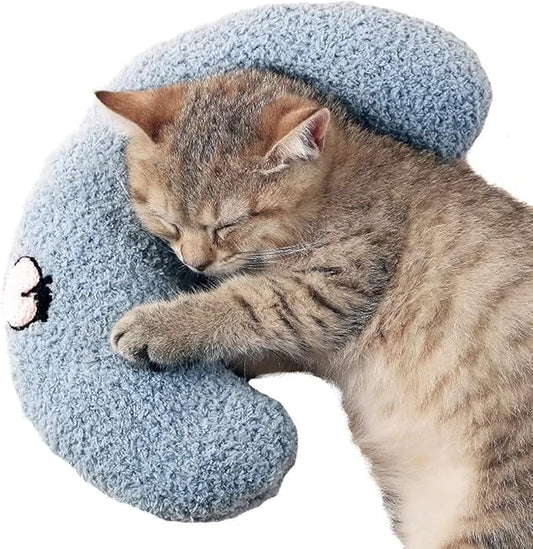 Les Arbres Fair Little Pillow for Cats, Ultra Soft Fluffy Pet Calming Toy Half Donut Cuddler for Joint Relief Sleeping Improve Machine Washable