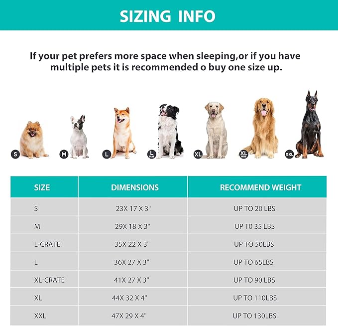 Waterproof Orthopedic Large Dog Bed, Egg Foam Supportive Dog Beds with Washable Cover, Corduroy Fleece Super Soft Pet Bed Furniture for Indoors (36" x 27", Brown)