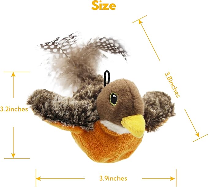 Cat Toys for Bored Indoor Cats, Cat Bat Wings with Catnip Cats, USB Rechargeable Motion Activated Kitten Toys, Interactive Flapping and Chirping Bird Cat Toy