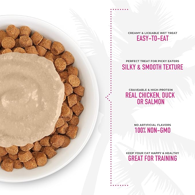 Tiki Cat Stix Mousse Treats, Single Serve Indulgent Lickable Treat or Dry Food Topper, Variety Pack with Salmon, Chicken, and Tuna, 3 oz. Pouch (Pack of 12)