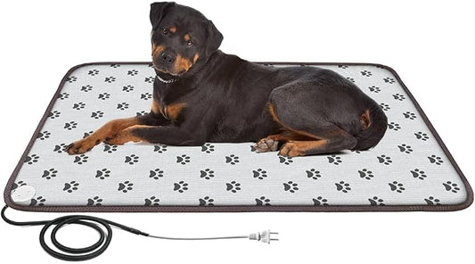Extra Large Dog Heating Pad, 47x30 in, Grey, Heat Mat for Dog, Waterproof Heated Dog Bed, Whelping Heat Pad, Dog Beds for Indoor Dogs