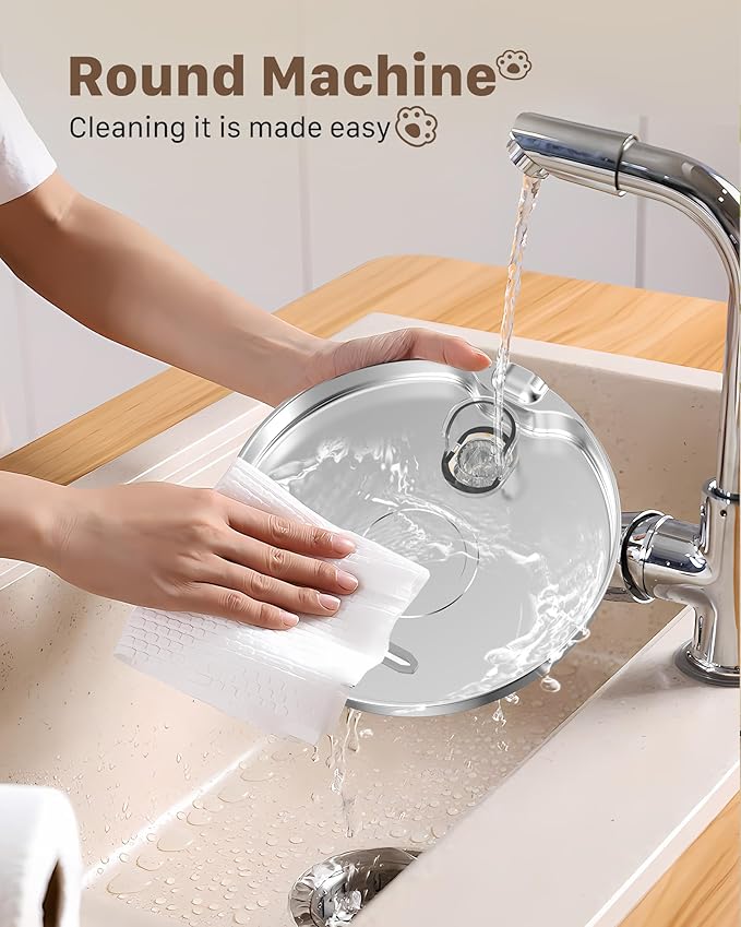 Cat Water Fountain Stainless Steel: 74oz/2.2L Cat Fountain for Drinking - Pet Water Fountain for Cats Inside - Quiet Cat Water Bowl Dispenser - Cat Drinking Fountains - for Cats&Pets& Small Animals