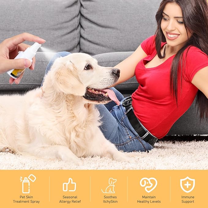 Pet Skin Sprays for Dogs & Cats,Pet Skin Care Spray, Nature Soothing Spray for Clean and Soft Skin, Pet Skin Treatment Spray for All Animals (2Pcs)
