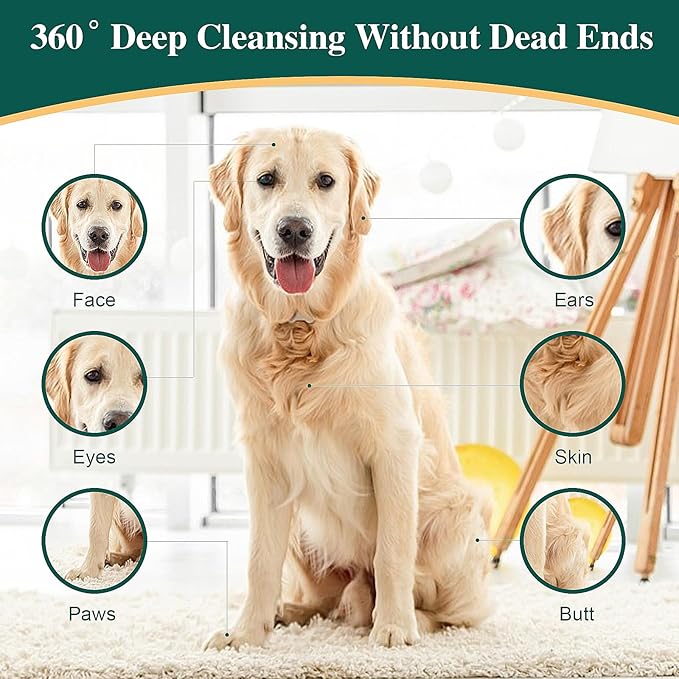 100 Unscented Extra Thick Dog Wipes for Paws and Butt Puppy Wipes for Dogs Face and Body Dog Wipes Cleaning Deodorizing Cat Wipes Cleaning Fur and Butt Doggie Wipes Doggy Wipes 8 Glove Wipes Included