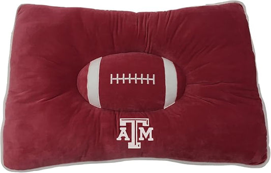 Pets First NCAA PET Bed- Texas A&M Aggies Soft & Cozy Plush Pillow Bed. - Sports Dog Bed. Cuddle, Warm Collegiate Mattress Bed for Cats & Dogs