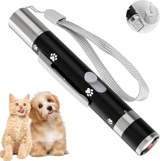 Cat Toy, Cat Toys for Indoor Cats, Long Range 7 Adjustable Patterns for Cats and Dogs, Interactive Red Cat Chase Light for Fun, Exercise and Training - USB Rechargeable