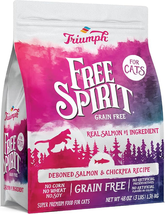 Triumph Free Spirit Deboned Salmon & Chickpea Recipe Dry Cat Food, 3lb.