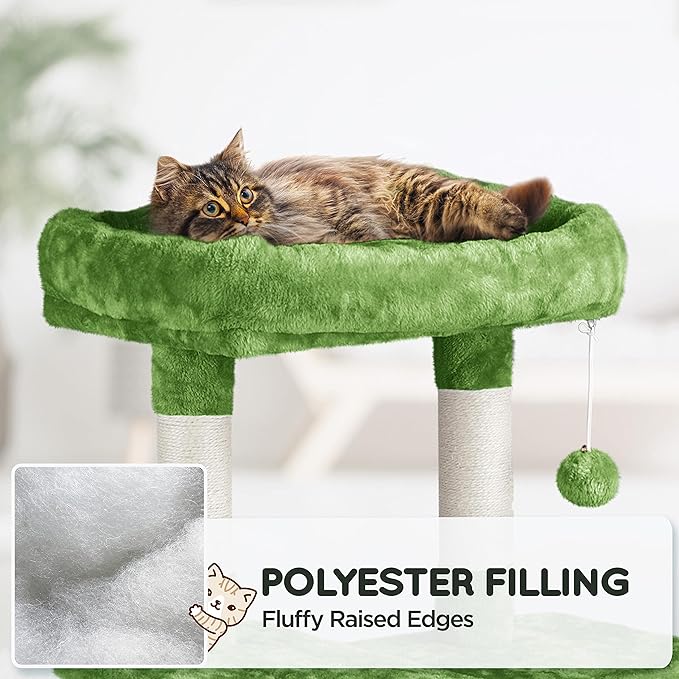 Yaheetech Cat Tree Cat Tower, 63in Multi-Level Cat Tree for Indoor Cats, Tall Cat Tree w/Sisal-Covered Scratching Posts & Condo, Cat Furniture Activity Center for Cats Kitten, Green