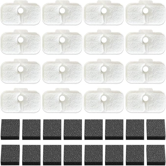 16-Pack Cat Water Fountain Filter Replacement for Petlibro - Pre-Filter Sponges Compatible with PLWF105, PLWF115, PLWF005-8 Months Set of Replacement Filters for Ultra Quiet Pet Water Fountain