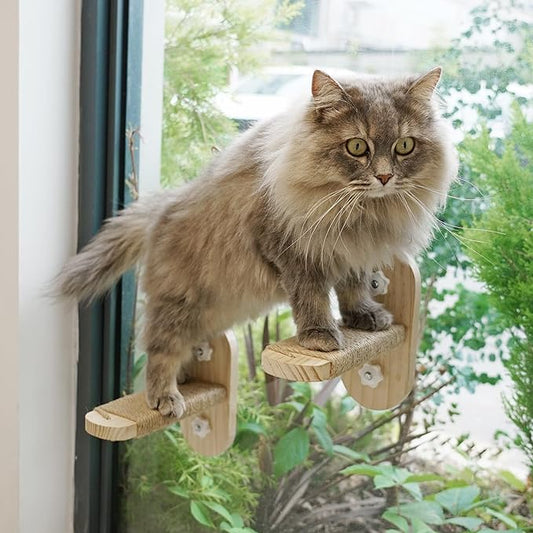 PETKARAY Cat Window Shelf, Original Cat Window Perch Stairs, Durable Cat Seat for Window Sill, Sturdy Window Step for Indoor Cats