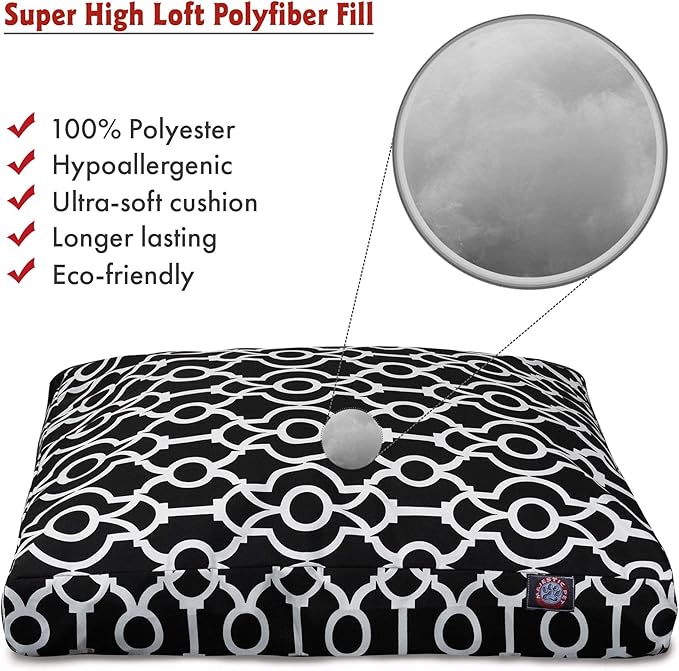 Majestic Pet Athens Black Large Rectangle Pet Bed