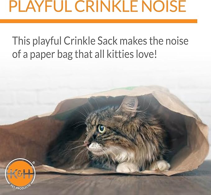 K&H Pet Products Kitty Crinkle Sack Tan 15 X 18 Inches (Pack of 2)