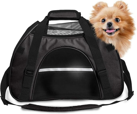 Furhaven Multipurpose Tote Bag Pet Carrier w/ Weather Guard - Black, Large