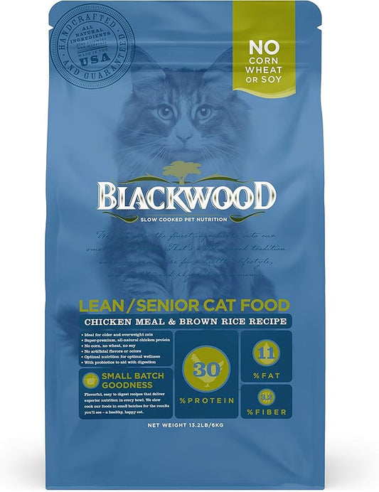 Blackwood Pet Food Cat Food Made In USA [Super Premium Dry Cat Food For Adult, Indoor, and Senior Cats], Chicken Meal and Brown Rice Recipe, 13.23-pound (22343)
