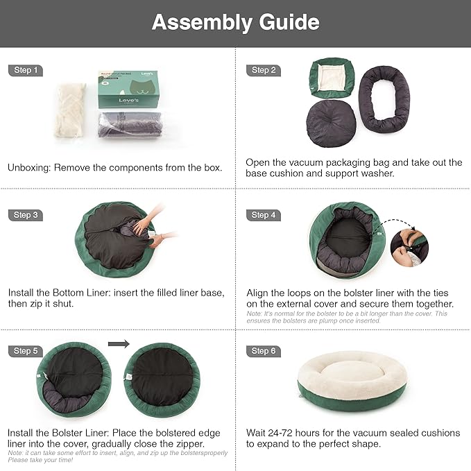 Love's cabin Round Donut Cat and Dog Cushion Bed, 25in Pet Bed for Small or Medium Dogs, Anti-Slip & Water-Resistant Bottom, Soft Durable Fabric Pet Beds, Washable Calming Cat & Dog Bed Green