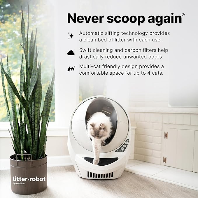 Litter-Robot 3 Carbon Filters by Whisker, 12-Pack - Litter Box Filter, Designed for Litter-Robot, Absorbs Odors & Controls Moisture for Cleaner Smelling Home