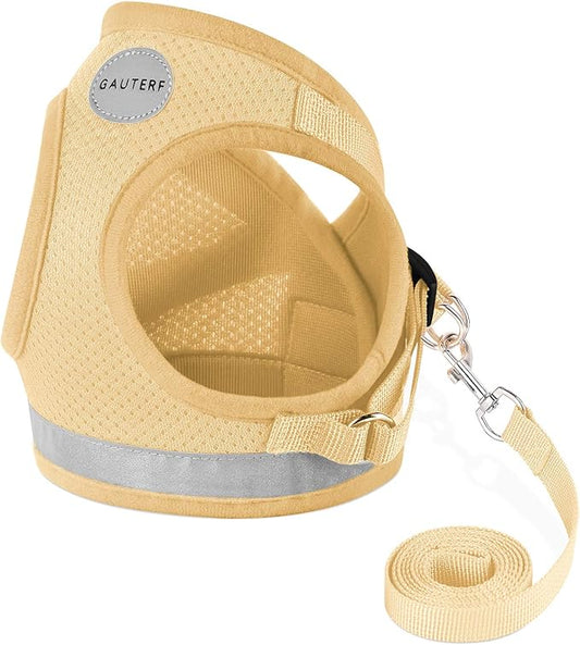 Cat Harnesses and Puppy Harness with Leashes Set, Escape Proof Cat Harness, Adjustable Reflective Soft Mesh Vest Fit Puppy Kitten Rabbit Ferrets's Outdoor Harness