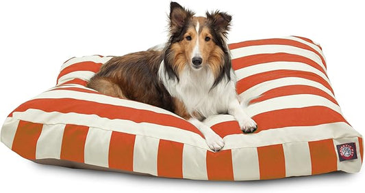 Majestic Pet Rectangle Large Dog Bed Washable – Non Slip Comfy Pet Bed – Dog Crate Bed with Removable Washable Cover – Dog Kennel Bed for Sleeping - Dog Bed Large Breed 44x36x5 Inch – Burnt Orange
