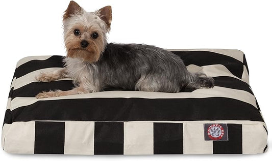 Majestic Pet Rectangle Small Dog Bed Washable – Non Slip Comfy Pet Bed – Dog Crate Bed with Removable Washable Cover – Dog Kennel Bed for Sleeping - Dog Bed Small Breed 27x20x4 Inch – Black