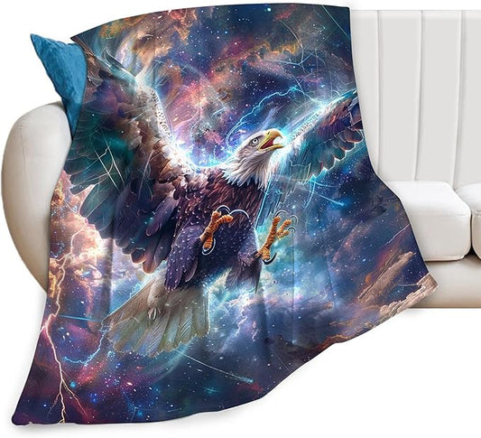 Patriot Eagle Blanket Eagle Gifts for Girls Boys Woman Kids Flying Eagle Lover Throw Blankets Soft Blanket Warm Fleece Flannel Plush Blankets for Bed Sofa Couch 60"x80"