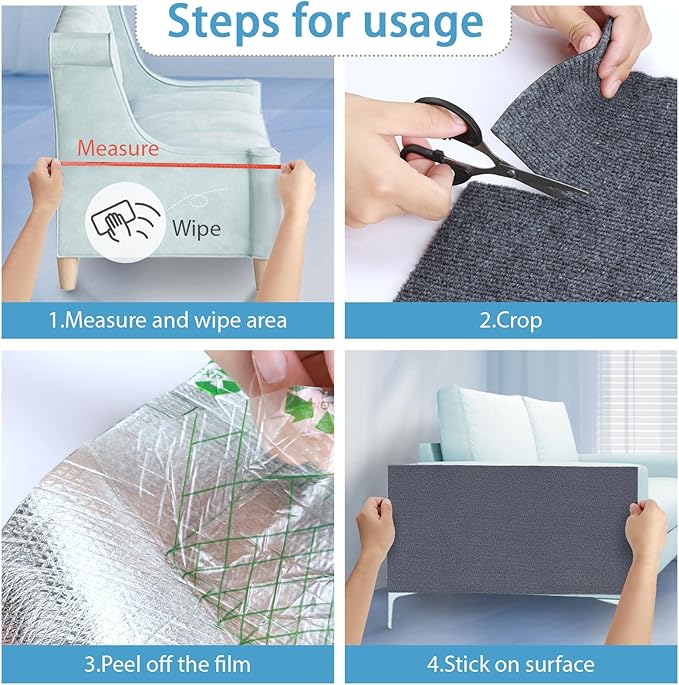 118.2"x15.8" Cat Scratching Mat, Self-Adhesive Cat Scratch Carpet, Cat Scratch Furniture Protector, DIY Climbing Cat Scratcher for Cat Tree Shelf Shelve, Couch Furniture Protector