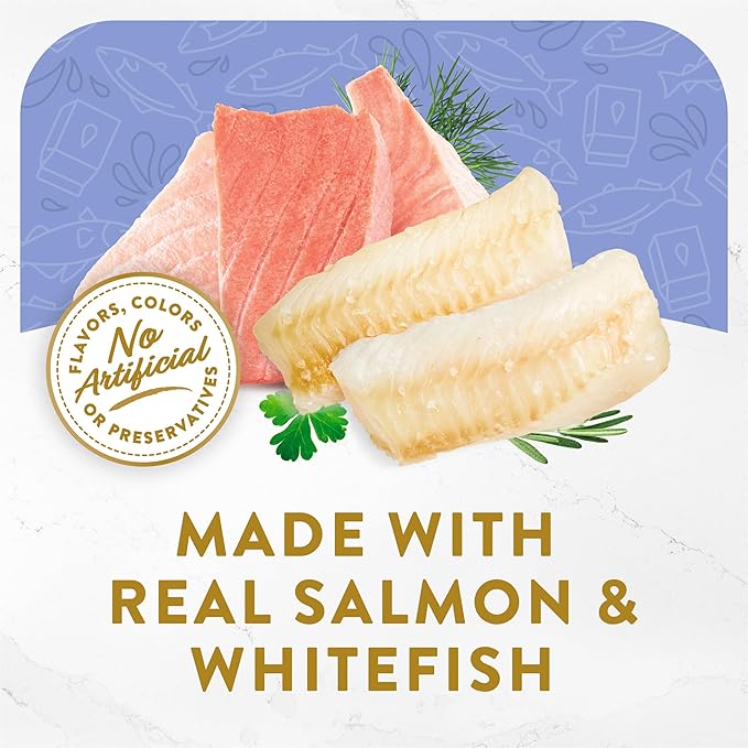 Purina Fancy Feast Lickable Wet Cat Food Broth Topper, Creamy Wild Salmon and Whitefish - (Pack of 16) 1.4 oz. Pouches
