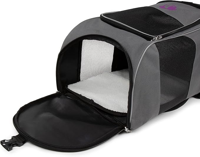 TrustyPup 2-in-1 Pet Backpack Travel Carrier, Airline Approved & Guaranteed On Board - Gray, Medium