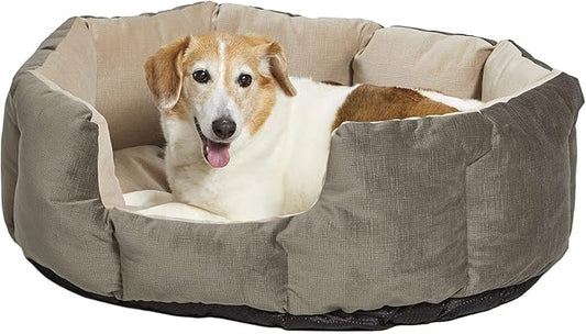 Midwest Homes for Pets QuietTime Deluxe Tulip Nesting Pet Bed, Gray/Tan, Medium