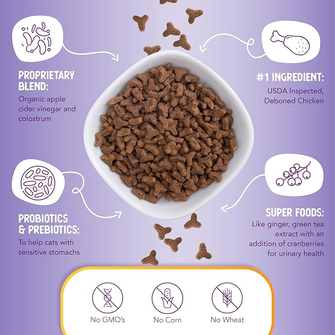Health Extension Dry Cat Food, (15 lb / 6.8 kg) - Chicken & Brown Rice Recipe with Added Vitamins, Minerals, and Probiotics, Suitable for All Cats & Kittens