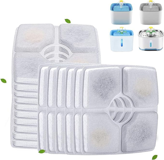 Pack Cat Water Fountain Filters, Cirfifth Cat Fountain Filter Replacement, for Square Cat Water Fountain Inside (16 Pack)