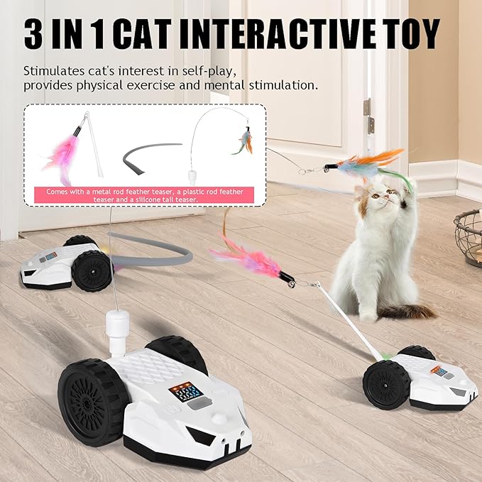 Interactive Cat Toys - Interactive Cat Toys for Indoor Cats, Speedy Tail Cat Toy, Remote Control Mouse - Safe and Eco-Friendly, Type-C Charging - Great for Kittens and Adult Cats