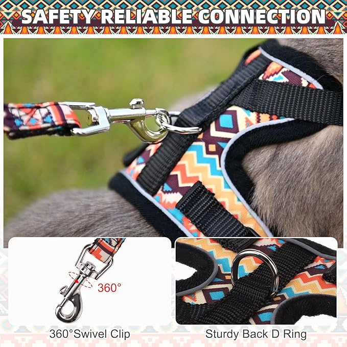 KOOLTAIL Cat Harness and Leash Set, Escape Proof for Safe Walking & Travel, Reflective Comfortable Easy Control Adjustable Kitten Harness for Boys&Girls Small Medium Large Cats Tribe M