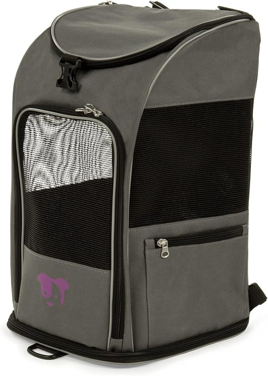 TrustyPup 2-in-1 Pet Backpack Travel Carrier, Airline Approved & Guaranteed On Board - Gray, Medium