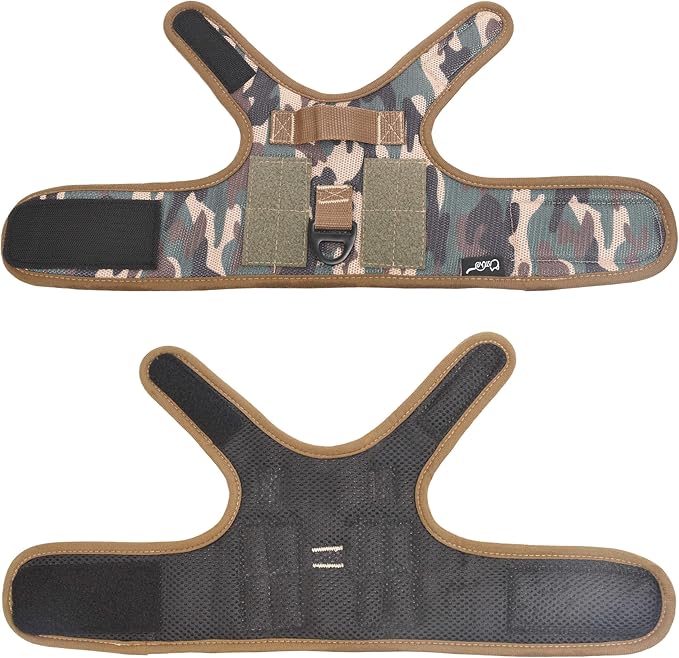 Tactical Cat Harness and Leash for Walking Escape Proof Breathable Mesh Fabric, Jungle Camo, Large, Adjustable Cat Walking Jackets, Padded Stylish Cat Vest