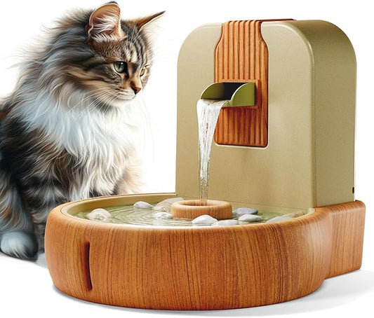 Cat Water Fountain – Eco-Friendly Zen Cat Fountain with Feng Shui Design, Bioplastic Wheat-Based Material, Splash-Free, Easy to Clean, Premium Filtration, Water Fountains for Cats Indoor