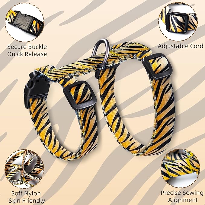 Cat Harness and Leash Escape Proof, Adjustable Soft Cat Collar and Leash for Outdoor Walking & Travel with Breathable Nylon, 4.9ft Cat Harness - Lightweight & Safe Small Kitten Leash [XS]