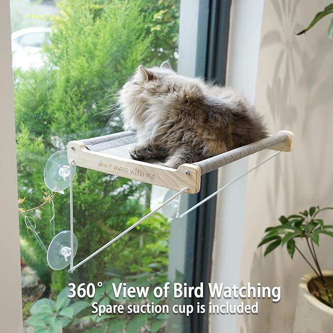 PETKARAY Cat Window Perch, Original Cat Hammock for Window, Foldable Cat Bed for Window Sill, Indoor Window Shelf Hammock Seat with Extra Suction Cups