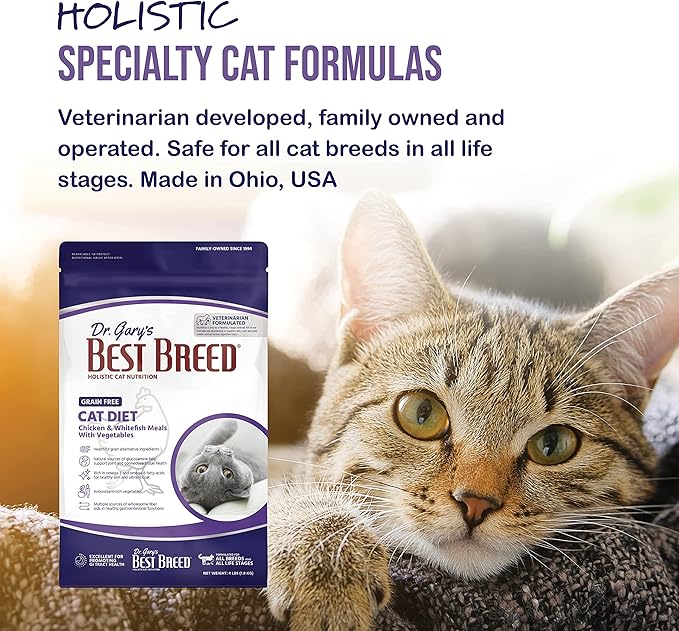 Best Breed Dr. Gary's Grain Free Cat Diet Slow-Cooked in USA [Natural Dry Dog Food for All Ages] Dark Brown 24 lbs. (New)